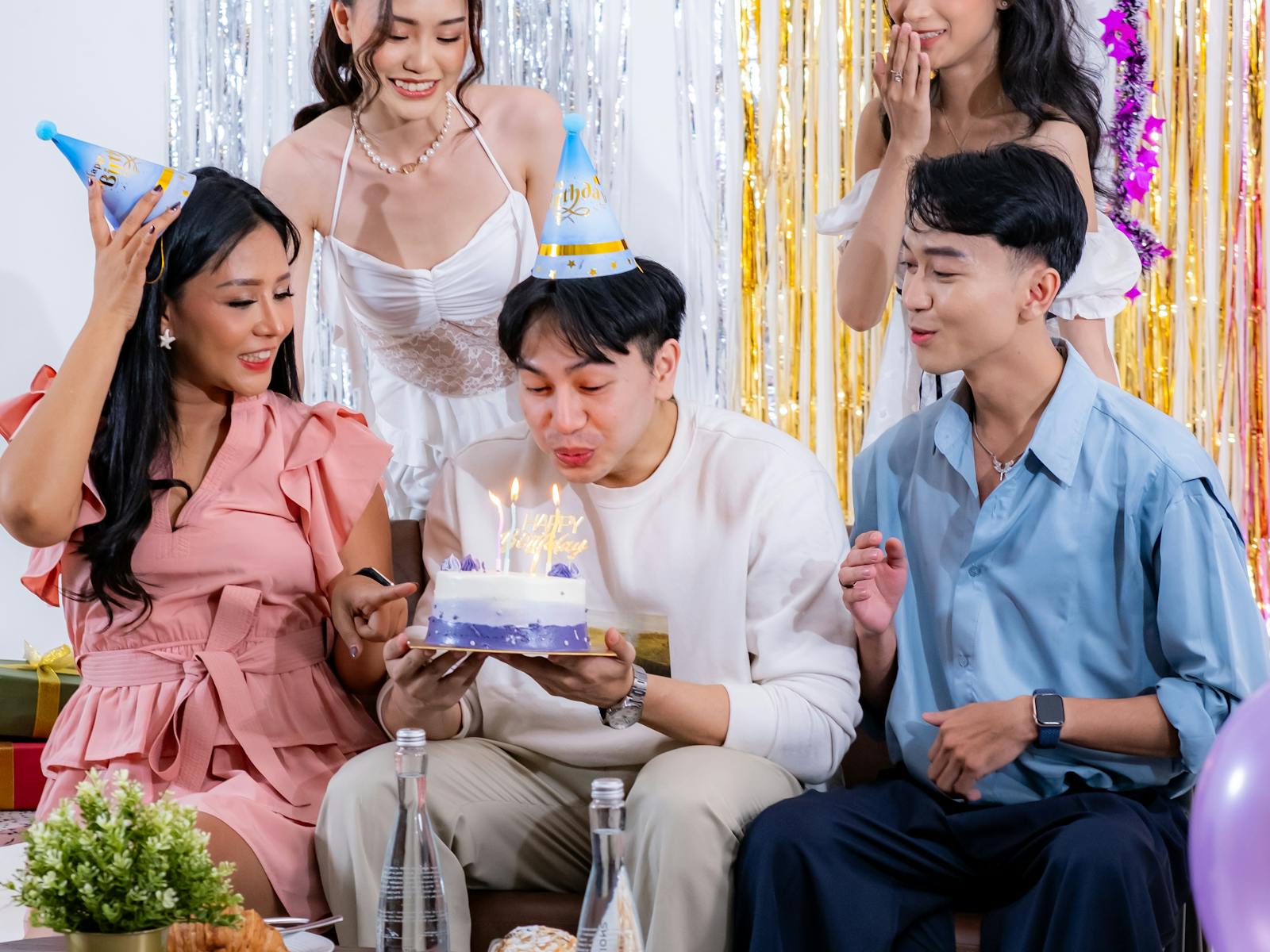 Guests uploading birthday photos through a QR code