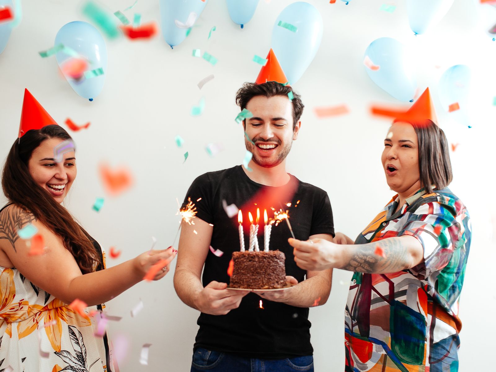 Guests uploading birthday photos through a QR code