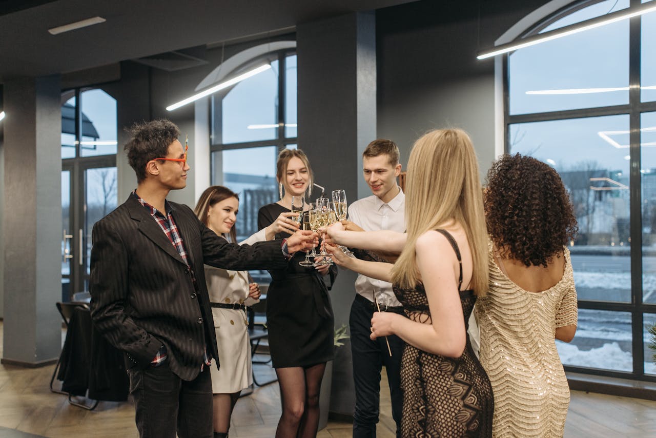 Attendees uploading corporate event photos through a QR code