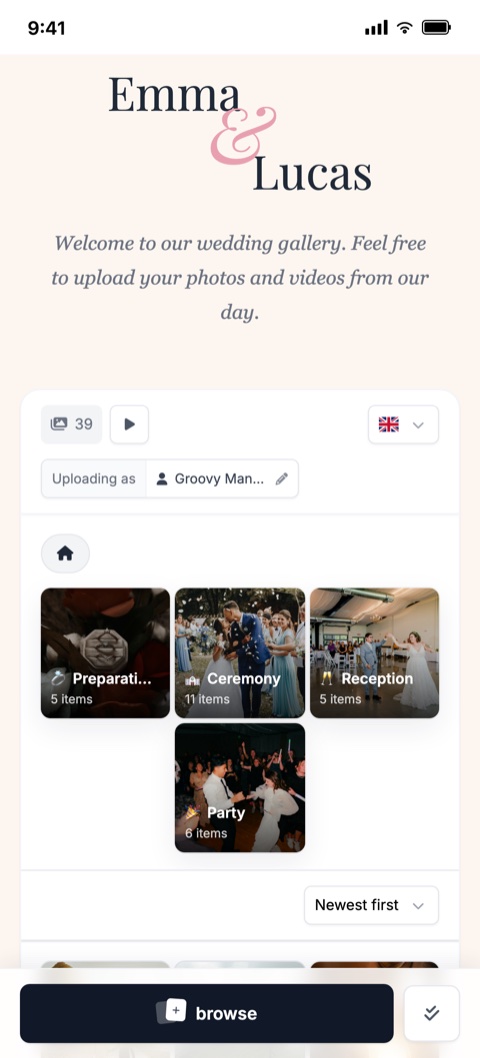 The same gallery viewed on a phone