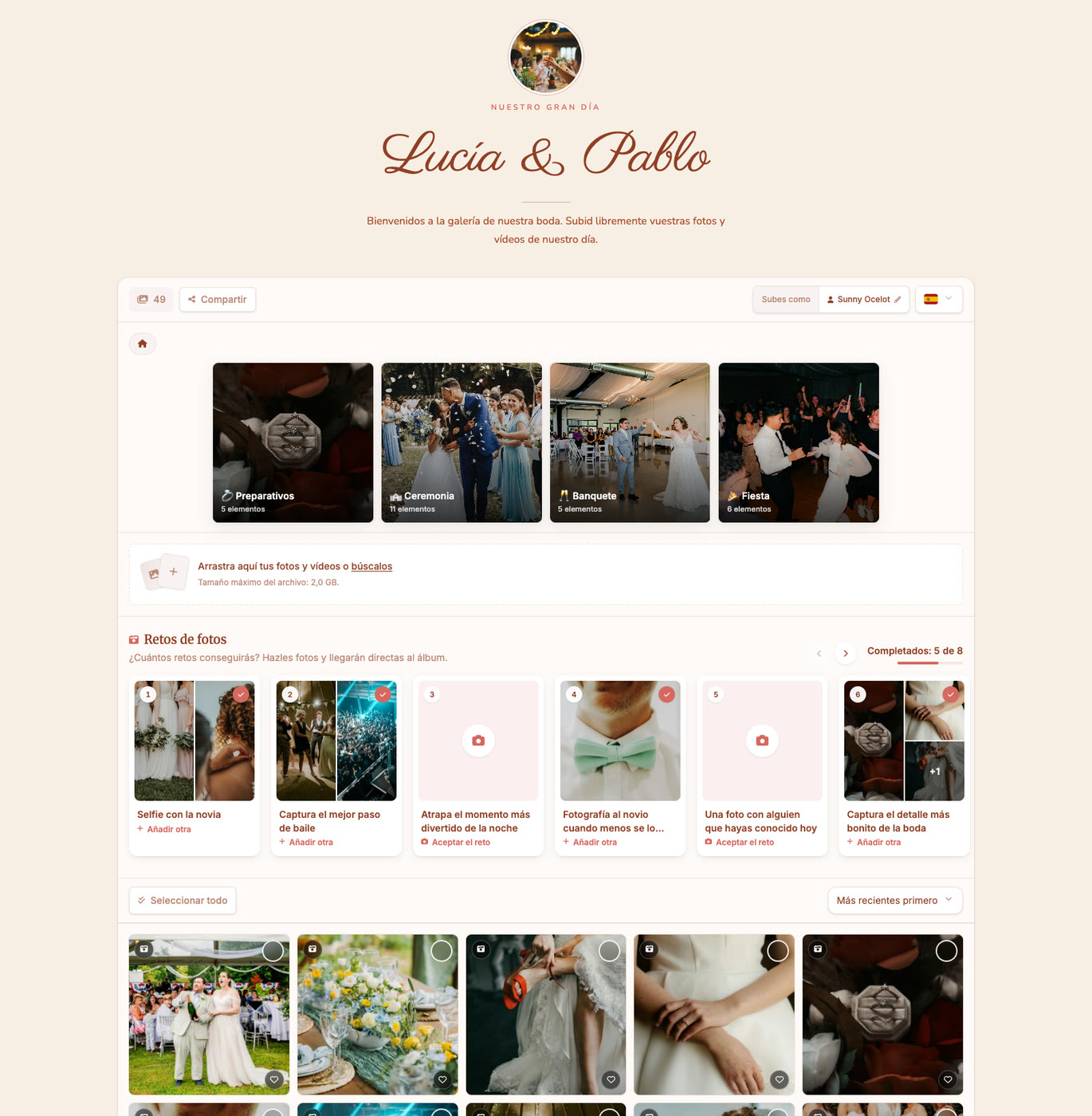 La galería de Bloomsy con fotos y vídeos de los invitados en calidad original